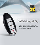 Smart Car Key Self Programmable Keyless Entry Remote Replacement for 2013-2018 Nissan Sentra /2012-2019 VNissan ERAS with FCC: CWTWB1U840